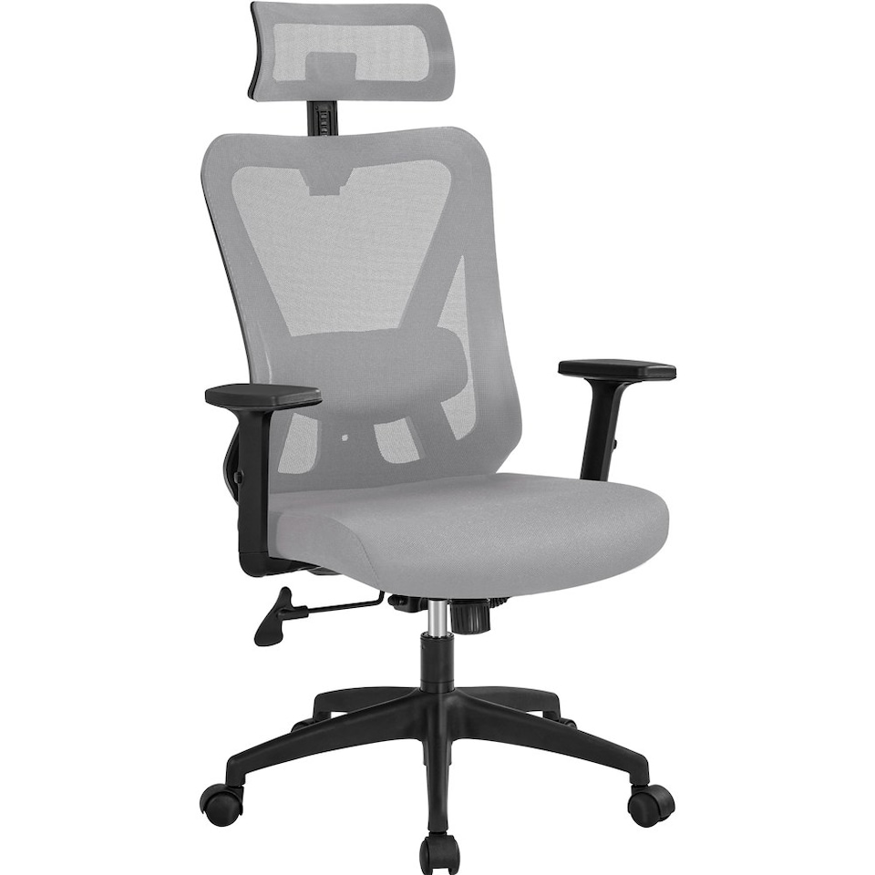 image 1 of Yaheetech High Back Mesh Office Desk Chair | Grey | Light Grey