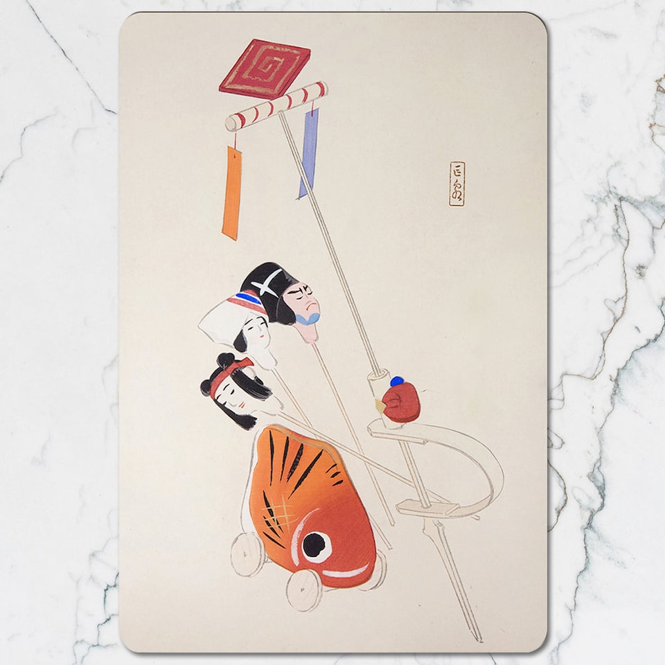 image 1 of Set of 12 Placemats and Coasters with Designer Artwork and Wood Bottom