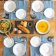 image 6 of Nicola Spring Cotton Fabric Placemats - Olympic Blue - Pack of 6 | Blue | Blue