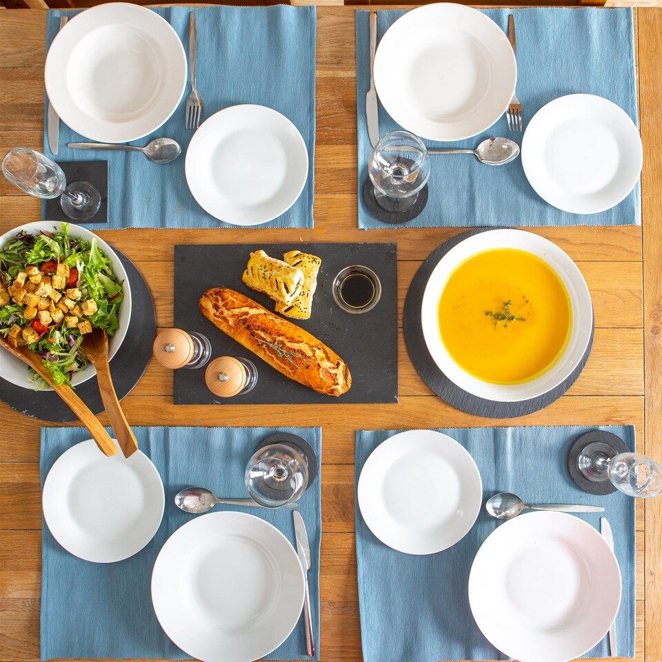 image 1 of Nicola Spring Cotton Fabric Placemats - Olympic Blue - Pack of 6 | Blue | Blue