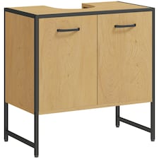 HOMCOM Bathroom Under Sink Cabinet for Basin without or with Pedestal Nature Brown | Black
