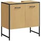 image 1 of HOMCOM Bathroom Under Sink Cabinet for Basin without or with Pedestal Nature Brown | Black