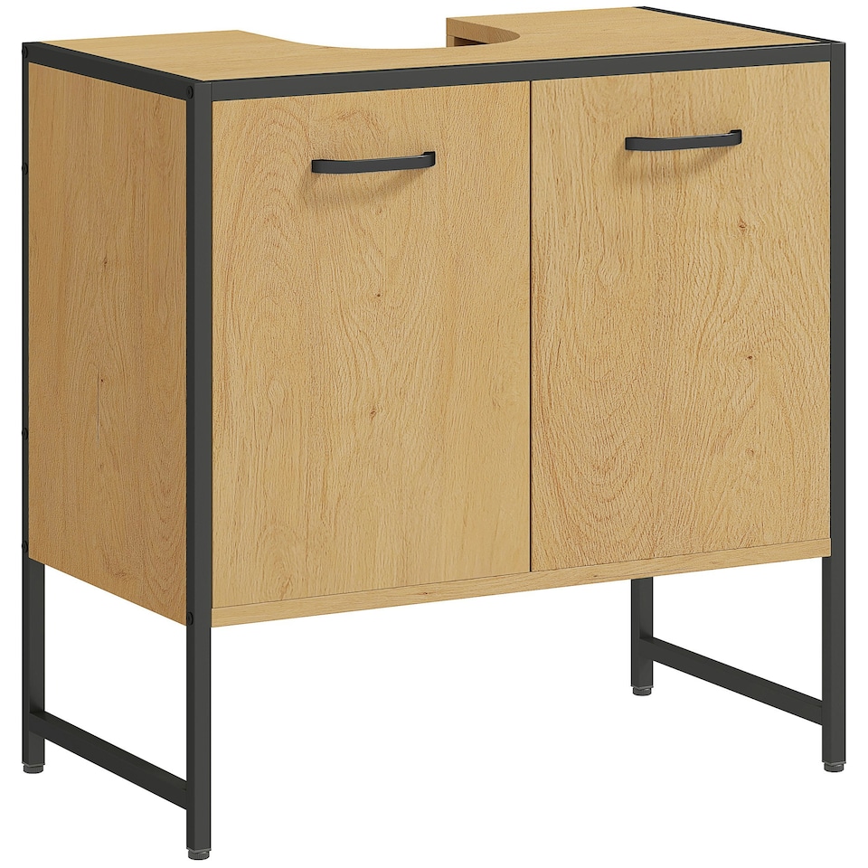 image 1 of HOMCOM Bathroom Under Sink Cabinet for Basin without or with Pedestal Nature Brown | Black