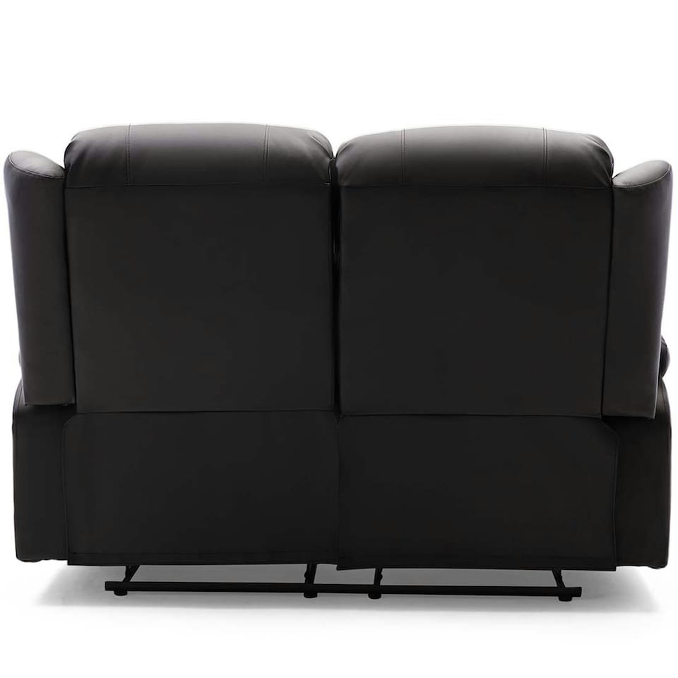 image 1 of Caesar 2 Seater Manual High Back Bonded Leather Recliner Sofa (Black)