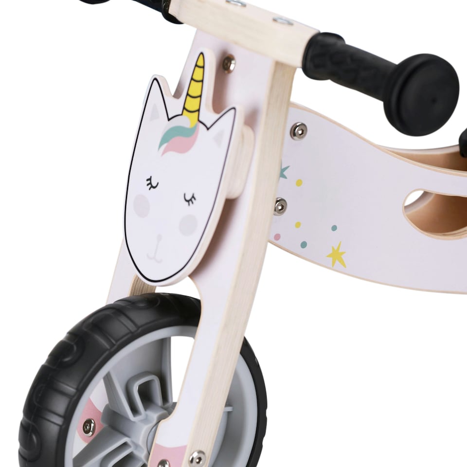 image 1 of Hooga 2-in-1 Balance Bike - Wooden Trike for Kids - Unicorn Pink