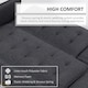 image 7 of HOMCOM Click Clack Sofa Bed, Linen-Feel Fabric 3 Seater Sofa for Living RoomSpare RoomGuest Room, Bed Settee with Cup Holders, Grey