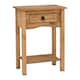 image 1 of Corona 1 Drawer Console Table with Shelf - L34.5 x W52.5 x H73 cm - Distressed Waxed Pine