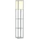 image 1 of HOMCOM Floor Lamp Reading Lamp with 3-Tier Storage Shelf for Home Office Grey