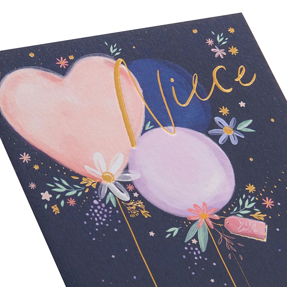 image 1 of Niece Birthday Card - Balloons