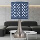 image 5 of Set of 2 Romana - Brushed Chrome Touch Operated Table Lamps Bedside Lights Navy Blue Laser Cut Shade Silver | Blue