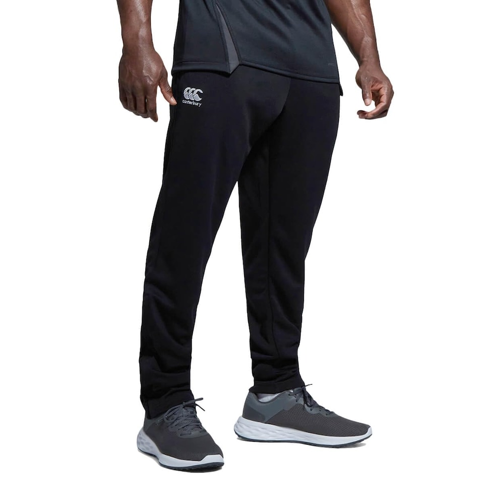 image 1 of Canterbury Men's Stretch Tapered Poly Knit Pants, Black, L