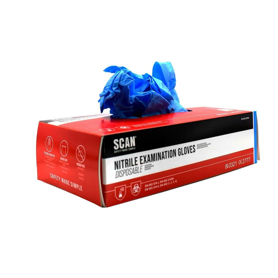 image 1 of Scan Nitrile Disposable Gloves, Blue - Multi Colour - One Size Multi | One Size