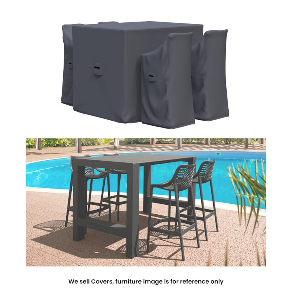 image 1 of Covers and all Outdoor Dining Set Covers for Farrah 4-Person Rectangular Extendable Table & Chairs Water-Repellent UV-Resistant Polyester, 18.7 W x