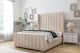 image 2 of Sloomy Melbourne Sand Naples Bed Frame With Mattress  With 50" Upholstered Wingback Headboard 6' Super King