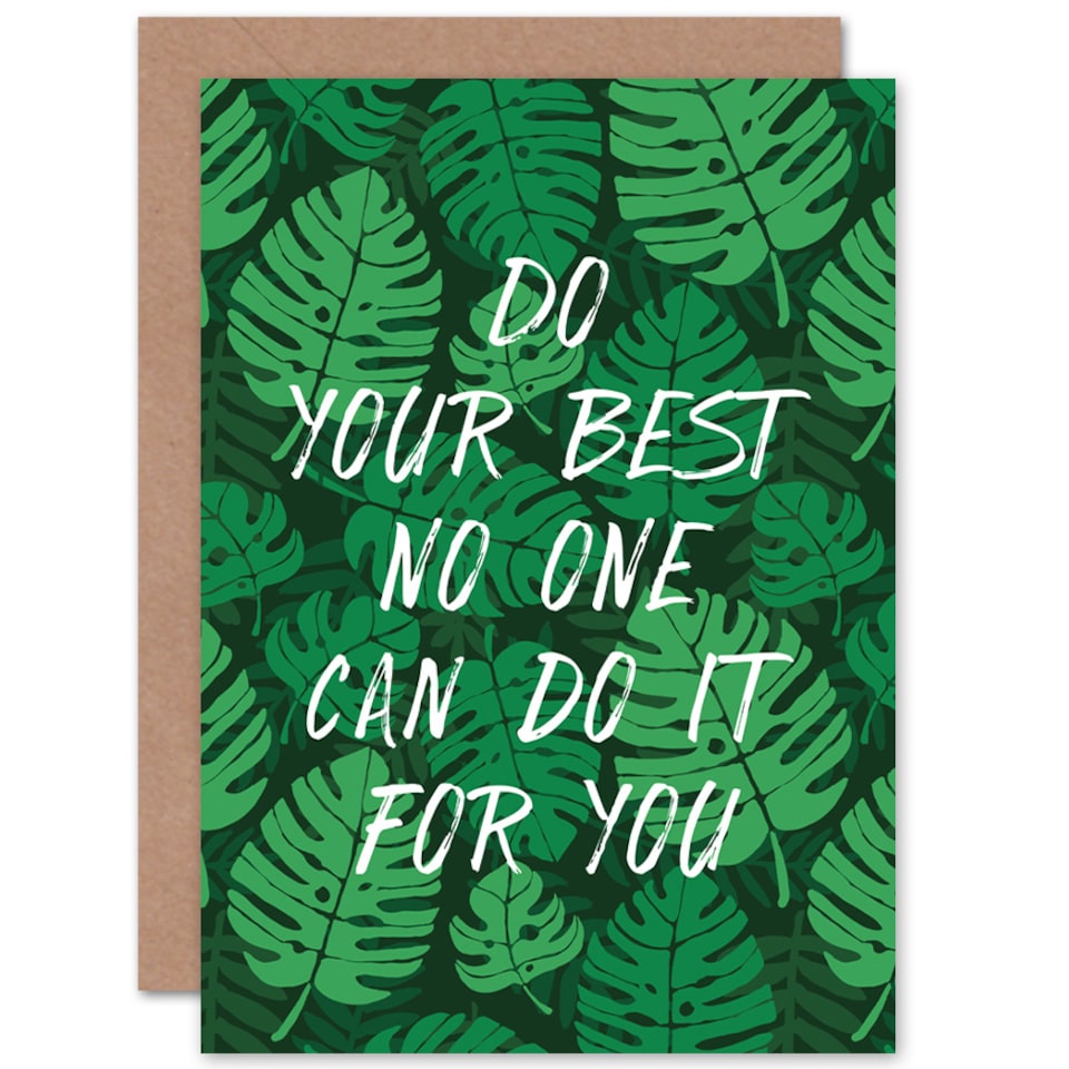 image 1 of Motivational Do Your Best Jungle Green Greetings Card