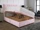 image 1 of Side Lift Crushed Velvet Pink Ottoman Bed Set 6ft Superking