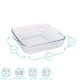 image 6 of Argon Tableware Optical Square Glass Oven Dish - 24cm x 21cm | Clear | Clear | 24cm x 21cm