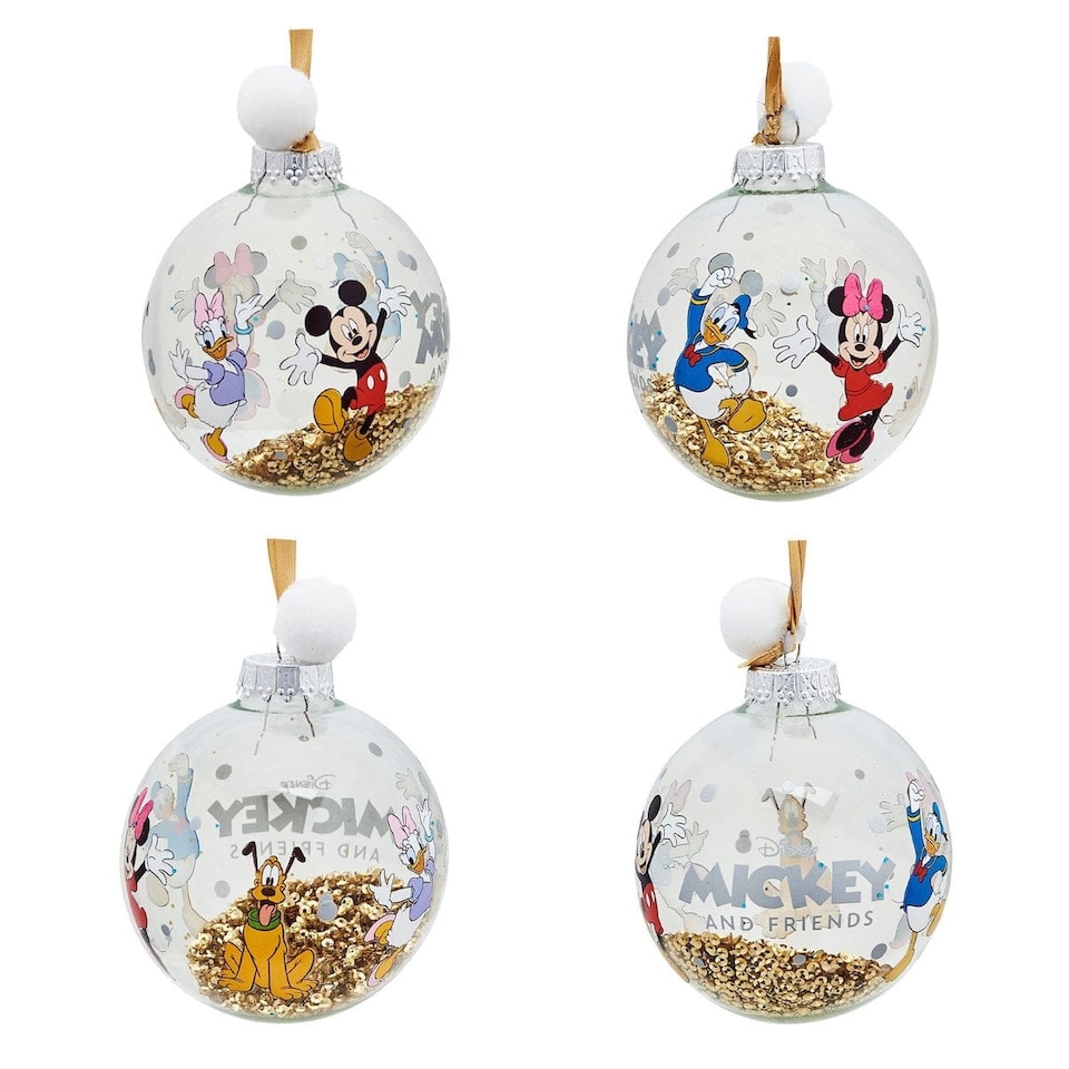 image 1 of Widdop Gifts Disney Mickey and Friends Set of 7 Christmas Tree Baubles