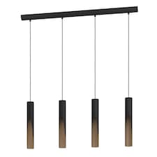 EGLO Barbotto Modern Industrial 4 Pendant Light WBS Black