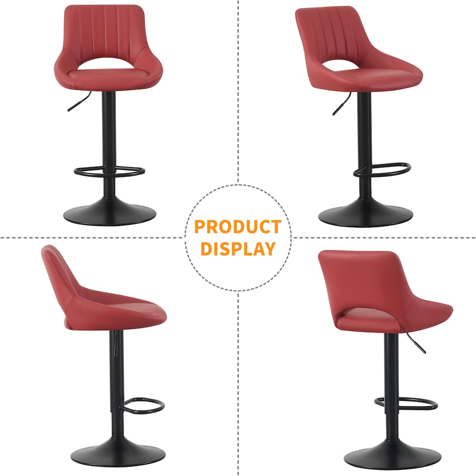 image 1 of MCC Direct Set of 2 Height Adjustable Bar Stool Kitchen Breakfast Chairs Stacey