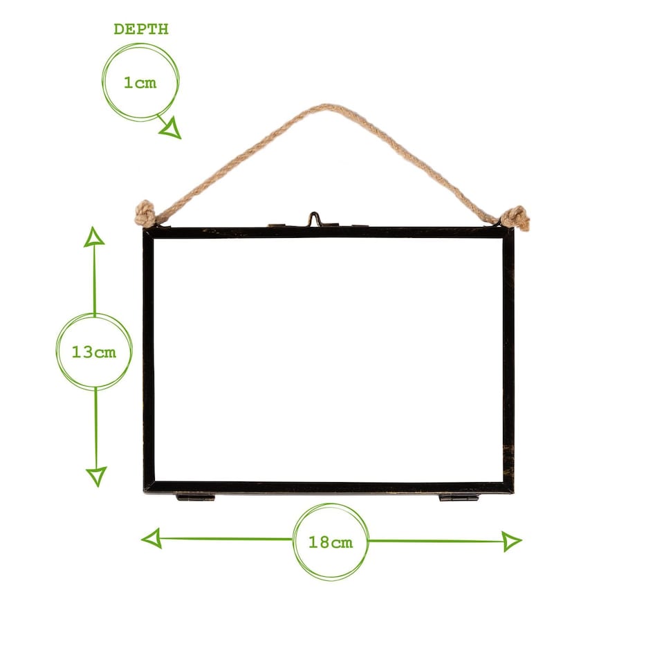 image 1 of Nicola Spring Hanging Metal Photo Frames - 7" x 5" - Black - Pack of 2 | Black | Grey | One Size