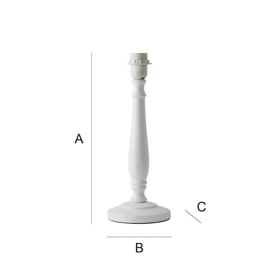 image 1 of ValueLights Victoria White Wood Traditional Stem Table Lamp Base