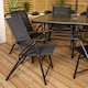 image 5 of Samuel Alexander Outdoor 6 Seater Glass Top Table and Chairs Patio Set with Parasol in Black