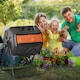 image 2 of Outsunny 160L Outdoor Tumbling Compost Bin with Dual Chamber Orange | Orange | One Size