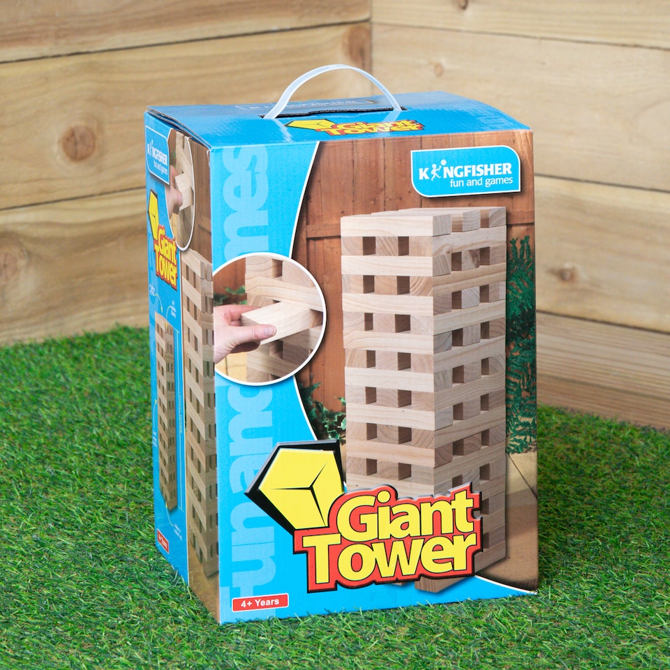 image 1 of Giant Wooden Jenga Style Tumbling Tower Garden Party Game