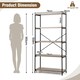 image 2 of COSTWAY 5-Tier Bookshelf Wood Bookcase Display Rack Grey Grey