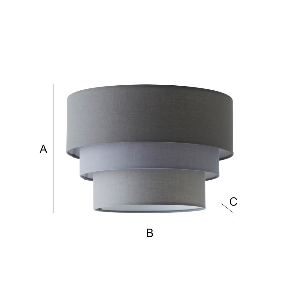 image 1 of ValueLights Aztec 3 Tier Charcoal Fabric Ceiling Light Shade | Grey