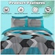 image 4 of VELVETIO Jake Complete Duvet Cover Set with Fitted Sheet Soft Printed Bedding Bedset Blue | King