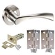 image 1 of Golden Grace 1 Set Astrid Design Modern Door Handles Lever Latch on Round Rose in Duo Finish with Tubular Latch and Pair of Hinges | Grey | 1 Set