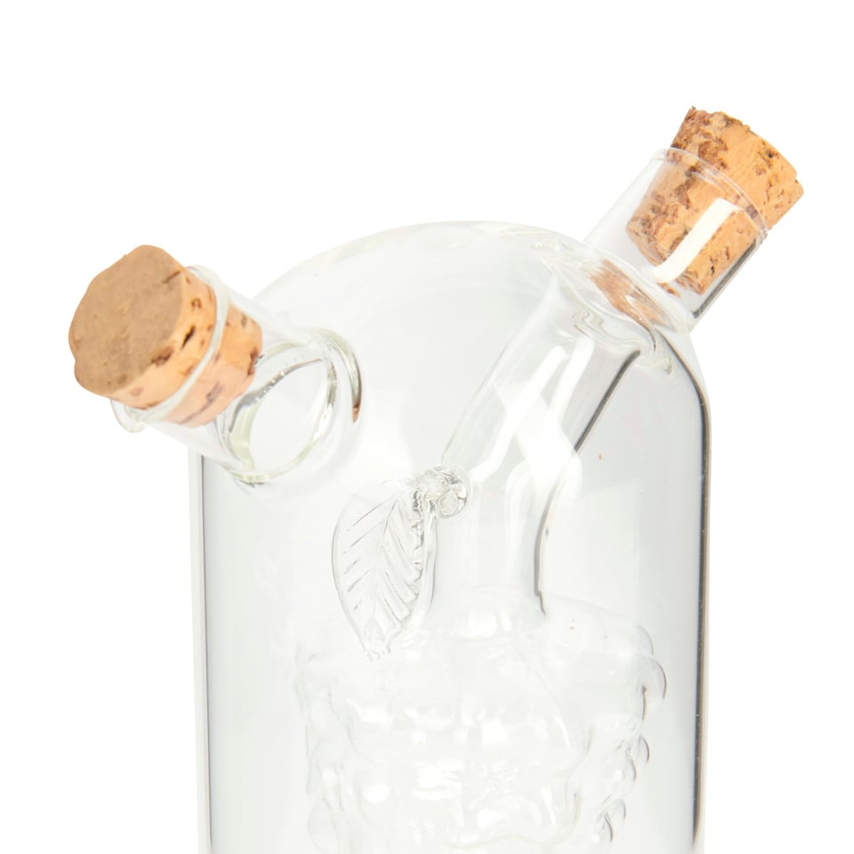 image 1 of KitchenCraft Oil Vinegar Dispenser Clear Glass 2-in-1 350ml