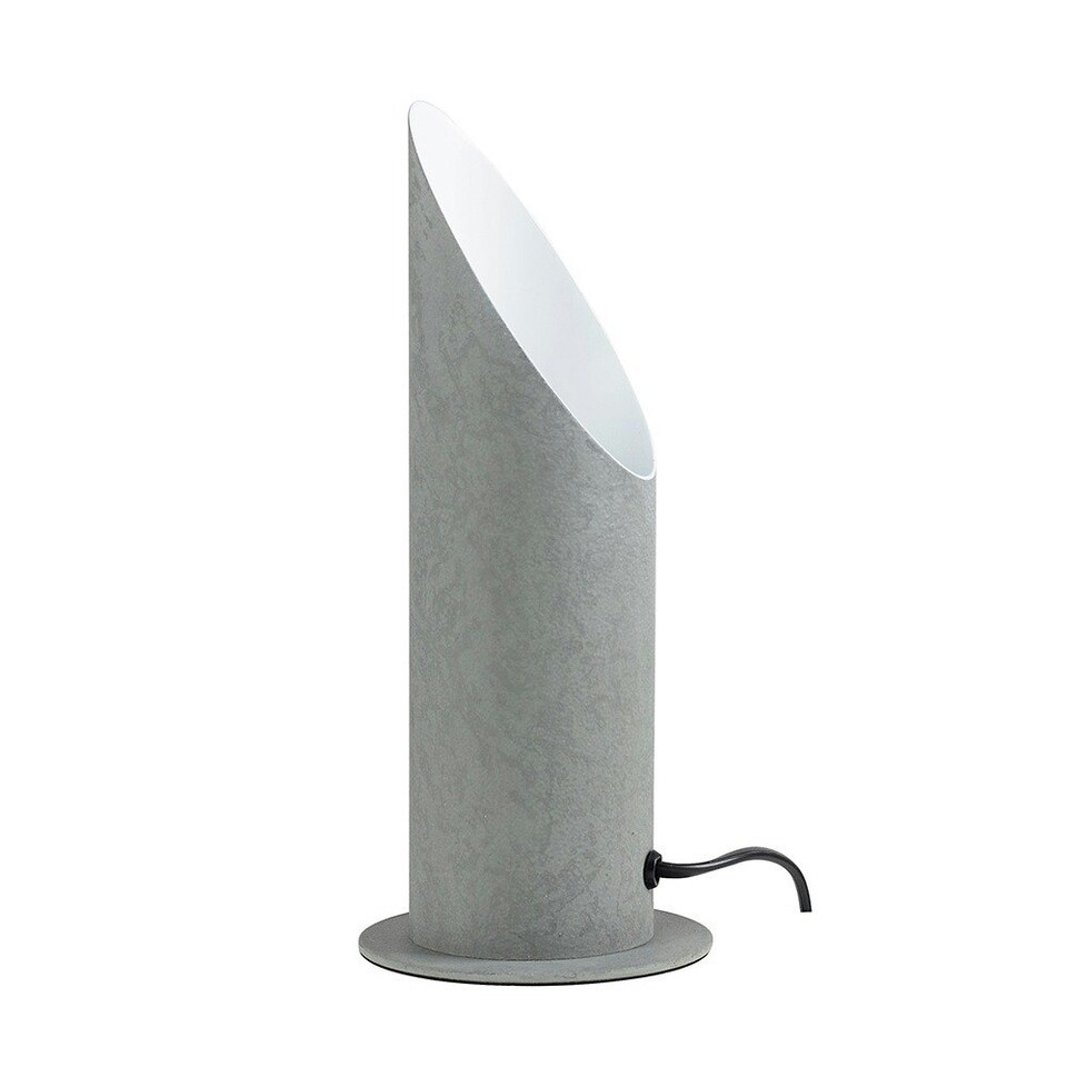 image 1 of ValueLights Uplighter Cement Grey Floor Lamp and GU10 Spotlight LED 5W Cool White 6500K Bulb Grey