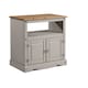 image 2 of Mercers Furniture Corona Grey Wax Straight TV Unit 2 Door 1 Open Shelf Cabinet Stand Solid Wood Pine Wooden with Mexican Styling