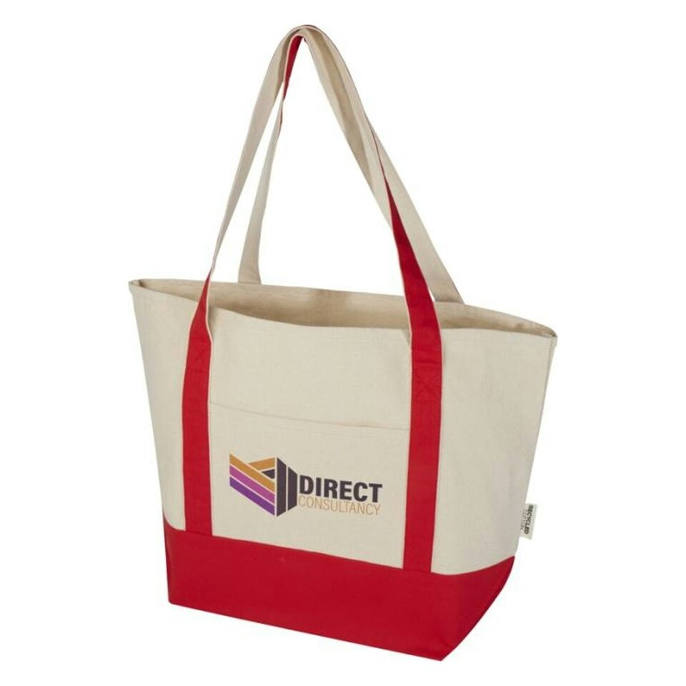 image 1 of Sam Recycled Cotton 15L Tote Bag - Red/Natural - One Size