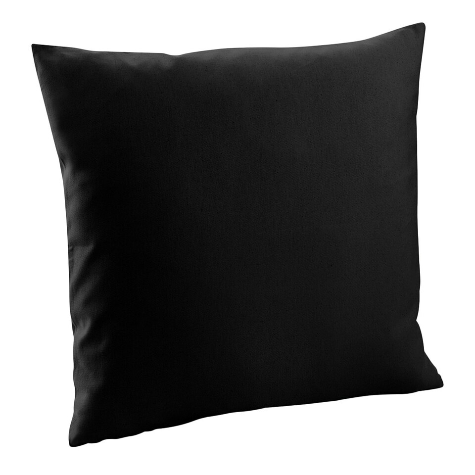 Westford Mill Fairtrade Cotton Canvas Cushion Cover - Black - L
