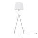 image 1 of ValueLights Camden Chrome Tripod Floor Lamp White Taper Shade & Bulb | White