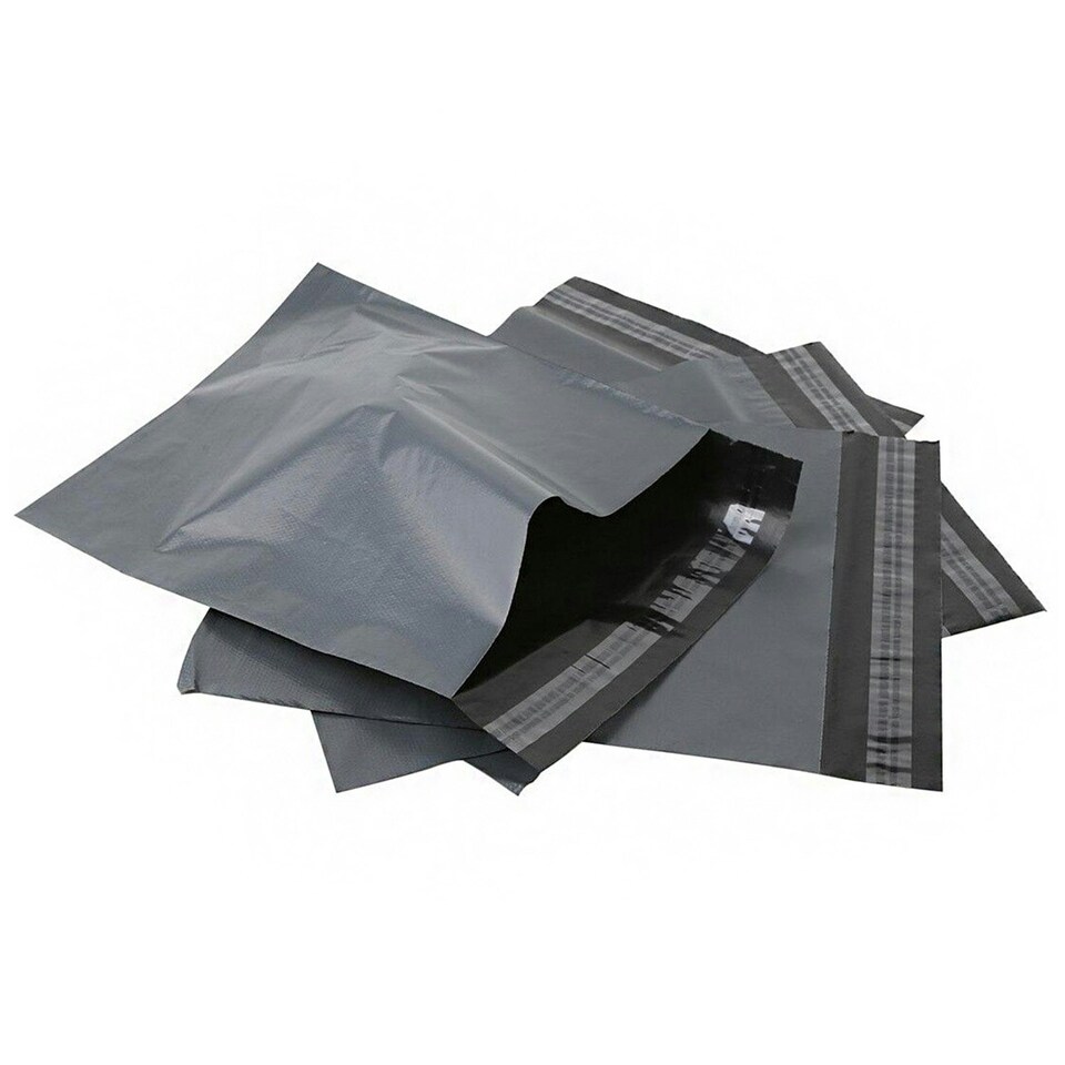 image 1 of 500 x 12x16" (304x406mm) Plain Grey Polythene Waterproof Self Sealing Postal Mailing Bags Grey | One Size