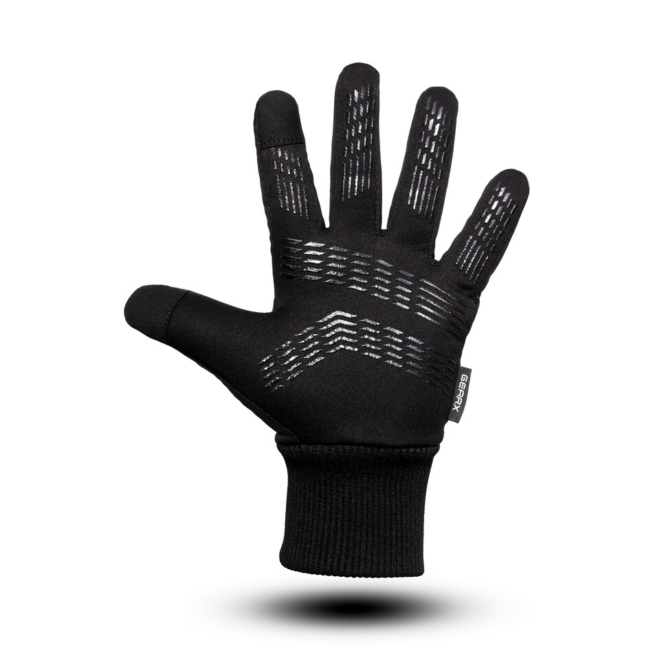 image 1 of Cycling Gloves Skiing Outdoor Thermal Water repellent Reflective Mountain Bike | Black | XL