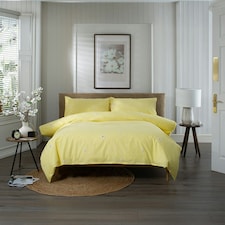 Daisies 100% Cotton Tufted Duvet Cover Set – Fresh Summer Floral Design Yellow | Yellow | Super King