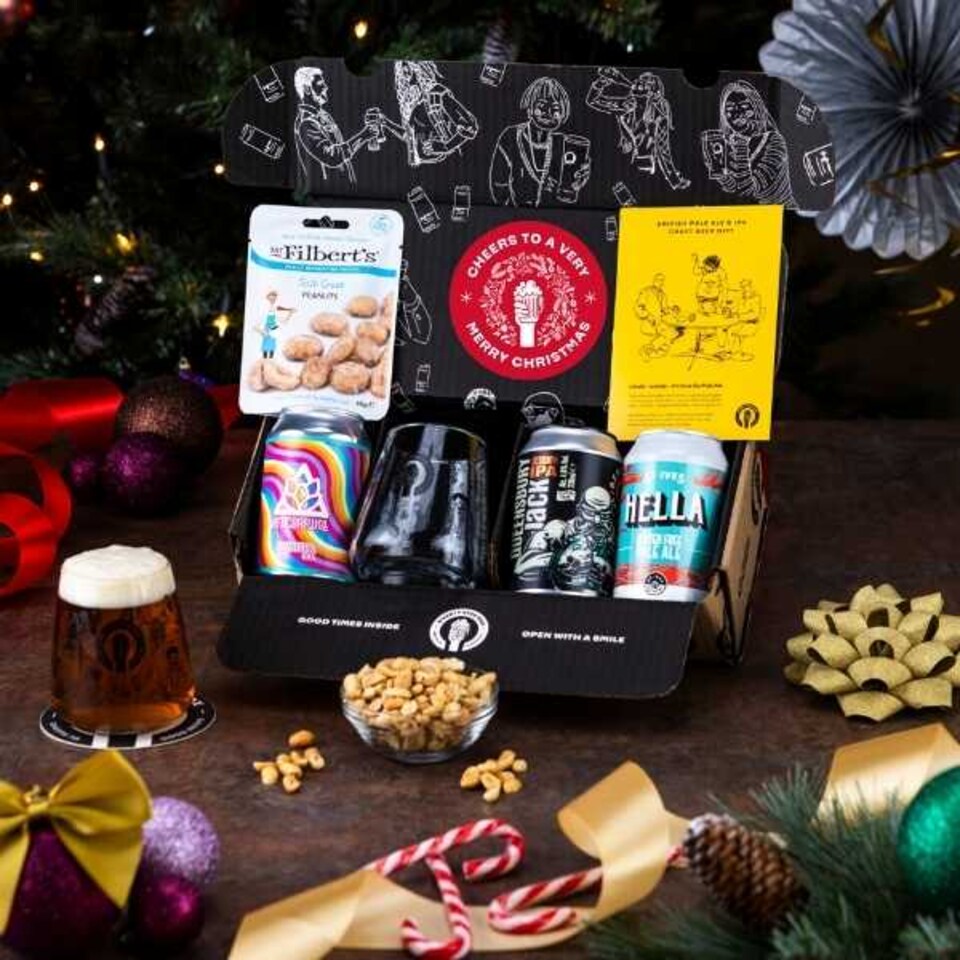 image 1 of QWERTY Beer Box Merry Christmas Pale Ale & IPA Beer Gift