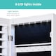 image 4 of HOMCOM Hanging Mirrored Jewel Storage Cabinet with Lock LED White