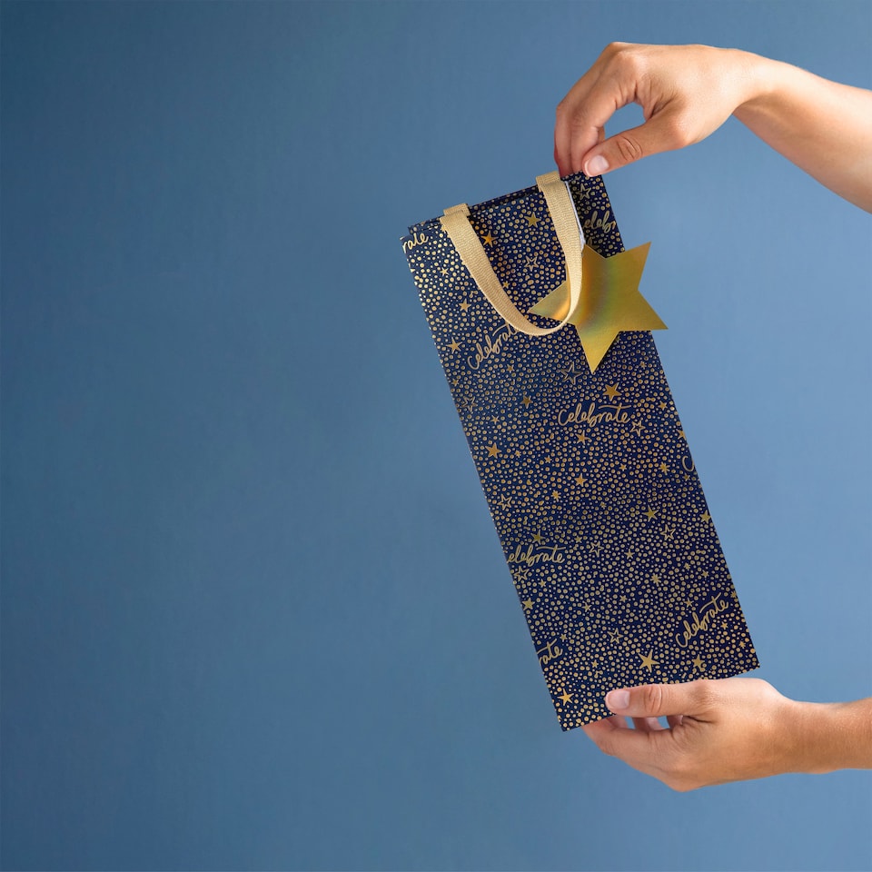 image 1 of Hallmark Pack Of 3 Bottle Bags - Stars And Celebrate Design