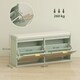image 7 of HOMCOM Boho Shoe Bench with Padded Seat and 2 Flip-Drawers Green