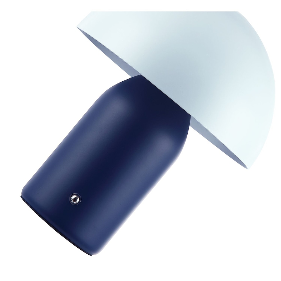 image 1 of Modern Rechargeable Mushroom Table Lamp in Midnight and Nova Blue - Touch Dimmer | Blue | Midnight Blue | 1