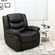 image 7 of Chester Bonded Leather Manual Recliner Chair with Heat And Massage (Black)