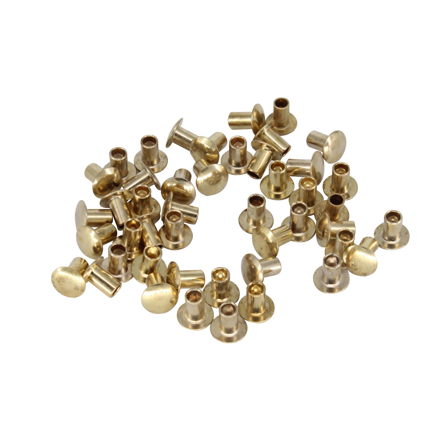 Neel Blue Gold Flat Head Single Cap Semi-Tubular Iron Rivets - 8mmx7.5mm, 100pcs