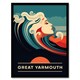 image 1 of Great Yarmouth Beach England Uk Sunset Woman Black Framed Wall Art Print A4
